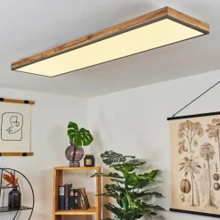 Plafonnier Salmi LED Couleur bois, Noir, Blanc, 1 lumière