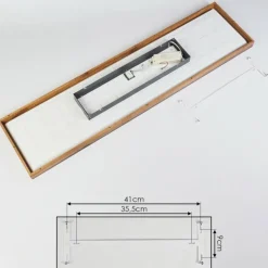 Plafonnier Salmi LED Couleur bois, Noir, Blanc, 1 lumière