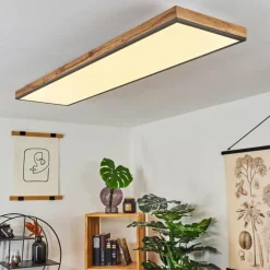 Plafonnier Salmi LED Couleur bois, Noir, Blanc, 1 lumière