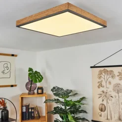 Plafonnier Salmi LED Couleur bois, Noir, Blanc, 1 lumière