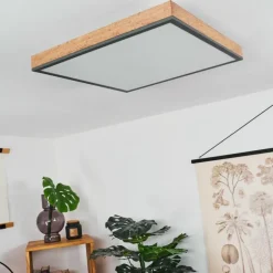 Plafonnier Salmi LED Couleur bois, Noir, Blanc, 1 lumière