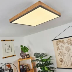 Plafonnier Salmi LED Couleur bois, Noir, Blanc, 1 lumière