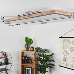 Plafonnier Salmi LED Couleur bois, Noir, Blanc, 1 lumière, Télécommandes