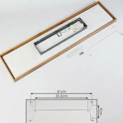 Plafonnier Salmi LED Couleur bois, Noir, Blanc, 1 lumière, Télécommandes