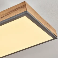 Plafonnier Salmi LED Couleur bois, Noir, Blanc, 1 lumière, Télécommandes