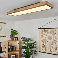 Plafonnier Salmi LED Couleur bois, Noir, Blanc, 1 lumière