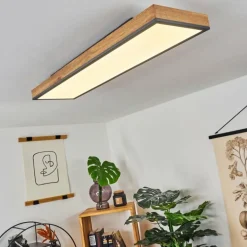 Plafonnier Salmi LED Couleur bois, Noir, Blanc, 1 lumière