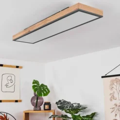 Plafonnier Salmi LED Couleur bois, Noir, Blanc, 1 lumière