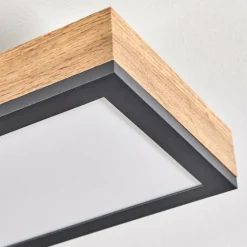 Plafonnier Salmi LED Couleur bois, Noir, Blanc, 1 lumière