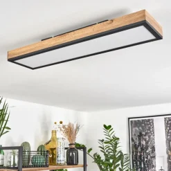 Plafonnier Salmi LED Couleur bois, Noir, Blanc, 1 lumière