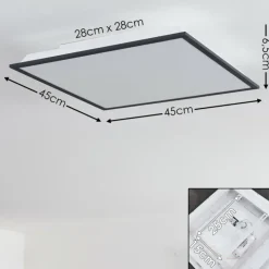 Plafonnier Salmi LED Gris, Blanc, 1 lumière