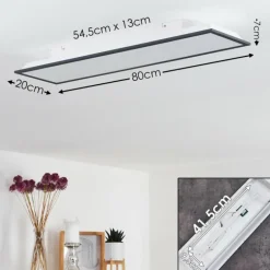 Plafonnier Salmi LED Noir, Blanc, 1 lumière