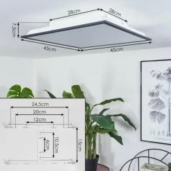 Plafonnier Salmi LED Noir, Blanc, 2 lumières