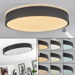 Plafonnier Samaira LED Blanc, 1 lumière, Télécommandes