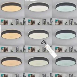 Plafonnier Samaira LED Blanc, 1 lumière, Télécommandes