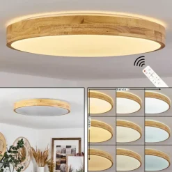 Plafonnier Samaira LED Écru, 1 lumière, Télécommandes