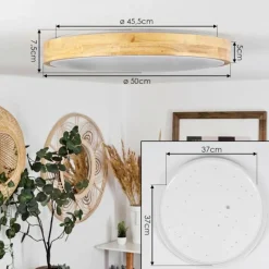 Plafonnier Samaira LED Écru, 1 lumière, Télécommandes