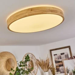 Plafonnier Samaira LED Écru, 1 lumière, Télécommandes