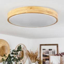 Plafonnier Samaira LED Écru, 1 lumière, Télécommandes