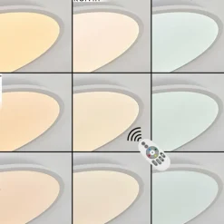 Plafonnier Sani LED Blanc, 1 lumière, Télécommandes, Changeur de couleurs