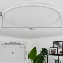 Plafonnier Sani LED Blanc, 1 lumière, Télécommandes, Changeur de couleurs