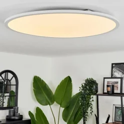 Plafonnier Sani LED Blanc, 1 lumière, Télécommandes, Changeur de couleurs