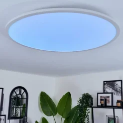 Plafonnier Sani LED Blanc, 1 lumière, Télécommandes, Changeur de couleurs