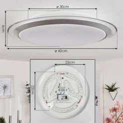 Plafonnier Sapioris LED Argenté, 1 lumière