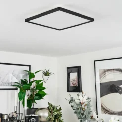 Plafonnier Sasinhosa LED Noir, 1 lumière, Télécommandes