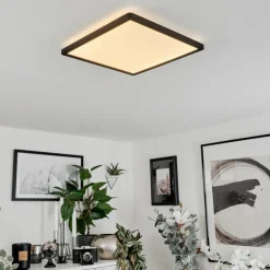 Plafonnier Sasinhosa LED Noir, 1 lumière, Télécommandes