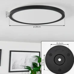 Plafonnier Sasinhosa LED Noir, 1 lumière, Télécommandes