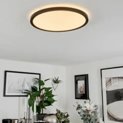 Plafonnier Sasinhosa LED Noir, 1 lumière, Télécommandes