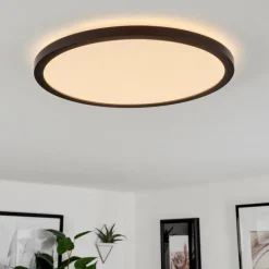 Plafonnier Sasinhosa LED Noir, 1 lumière, Télécommandes