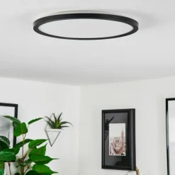 Plafonnier Sasinhosa LED Noir, 1 lumière, Télécommandes