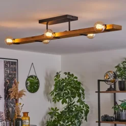 Plafonnier Schanis Écru, Noir, 5 lumières