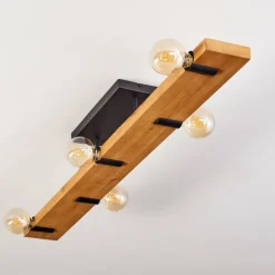 Plafonnier Schanis Écru, Noir, 5 lumières