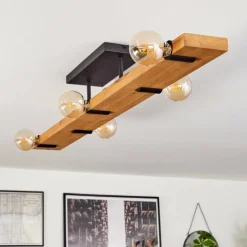 Plafonnier Schanis Écru, Noir, 5 lumières