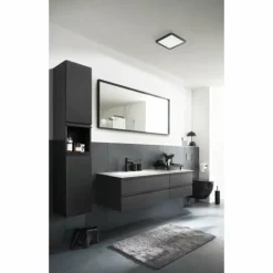 Plafonnier SCHÖNER WOHNEN-Kollektion Flat LED Noir, Blanc, 1 lumière