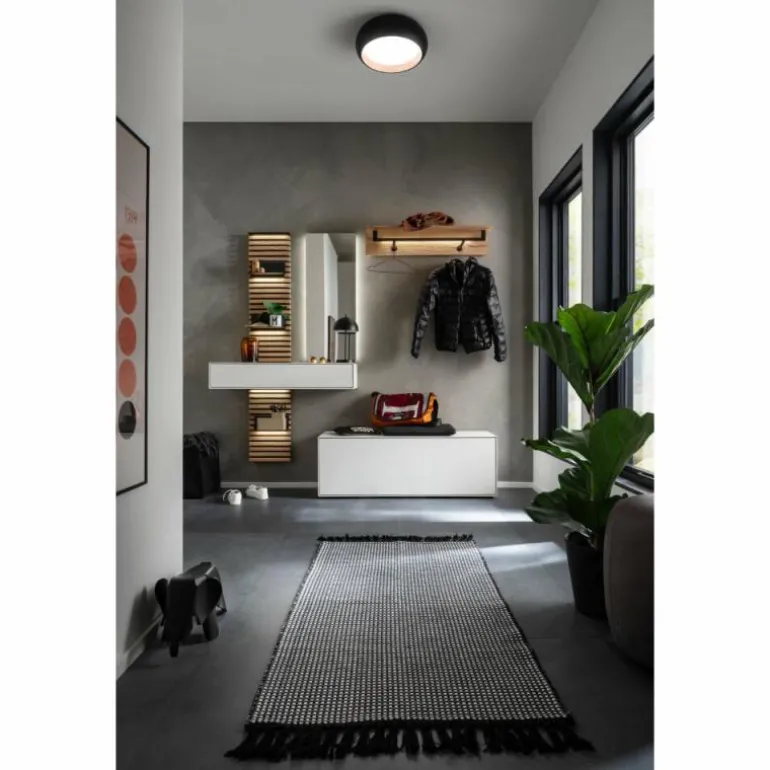 Plafonnier SCHÖNER WOHNEN-Kollektion Wood LED Couleur bois, Noir, 1 lumière