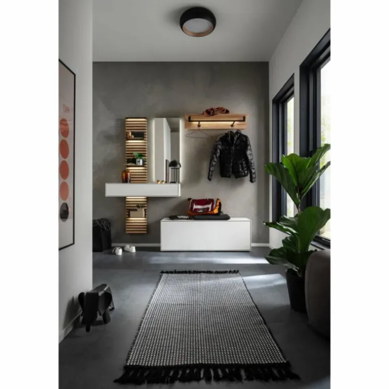 Plafonnier SCHÖNER WOHNEN-Kollektion Wood LED Couleur bois, Noir, 1 lumière