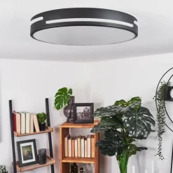 Plafonnier Seewen LED Noir, Blanc, 1 lumière, Télécommandes