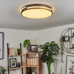 Plafonnier Seewen LED Noir, Blanc, 1 lumière, Télécommandes