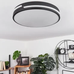 Plafonnier Seewen LED Noir, Blanc, 1 lumière, Télécommandes