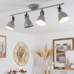 Plafonnier Selki Gris, 4 lumières