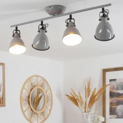 Plafonnier Selki Gris, 4 lumières