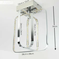 Plafonnier Sepino LED Chrome, 1 lumière