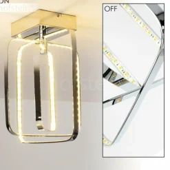 Plafonnier Sepino LED Chrome, 1 lumière