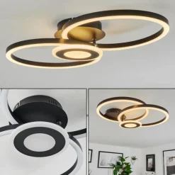 Plafonnier Serzedelo LED Noir, 1 lumière