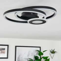 Plafonnier Serzedelo LED Noir, 1 lumière