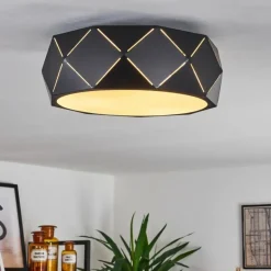 Plafonnier Shouver Noir, Blanc, 3 lumières